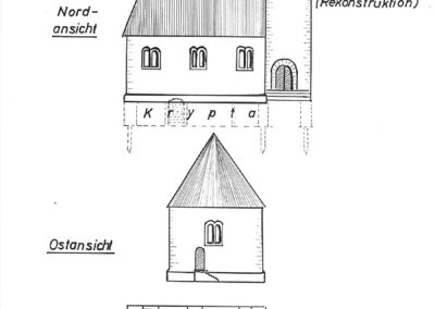Kirche Spur der Steine - Risszeichnung 1400