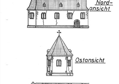 Kirche Spur der Steine - Risszeichnung 1737